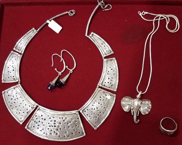 92.5 percent silver jewelry from Kashmir Art Gallery owned by Nazir Ahmad. He is from Kashmir