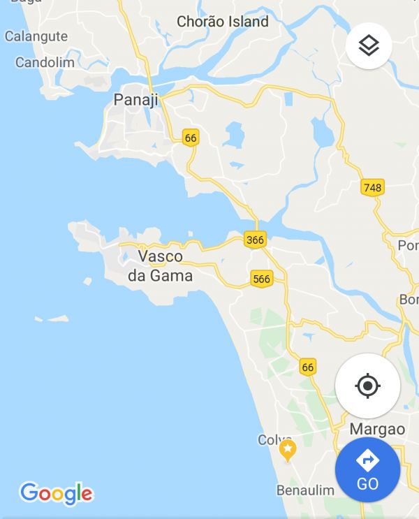 Part of the state of Goa. We are staying in South Goa, the gold star.