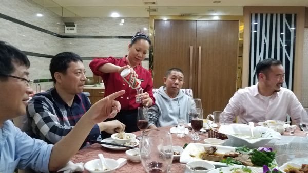 Maotai, a famous Chinese white liquor, is loved by many here - don't really work for me. But in addition to the 6 total bottles of wine consumed, 2 bottles of this were consumed.